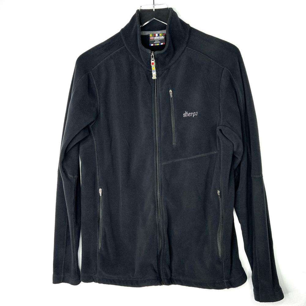 Sherpa Adventure Gear Black Fleece Full Zip Up Jacket Men’s Small Outdoor